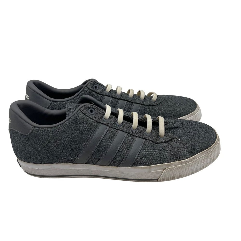 Adidas Neo Cloudfoam Sneakers Mens 11 Silicone Stretch Flat No Laces Gray AW4568